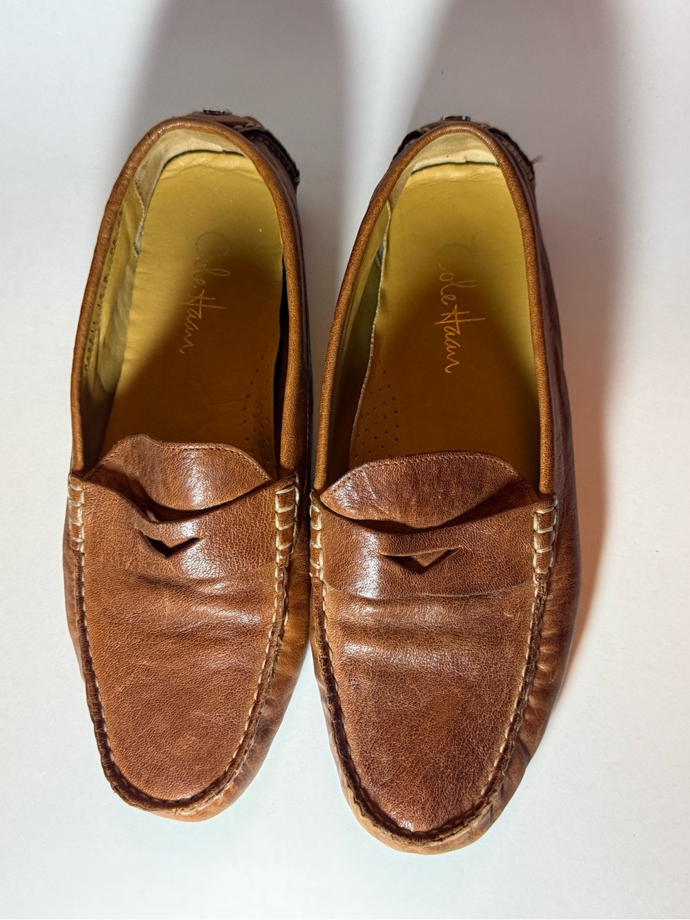Cole Haan Women's Brown Leather Penny Loafers